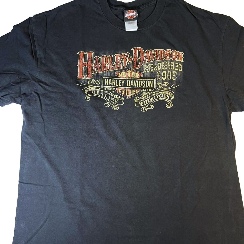 Harley Davidson Dealer T-Shirt Lakewood Ocean County Black 2XL 2 Sided Heritage